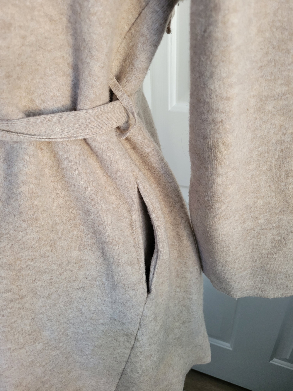 Cuyana Cream Wrap Sweater Coat - Picture 6 of 9